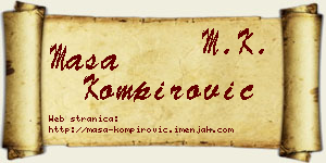 Maša Kompirović vizit kartica